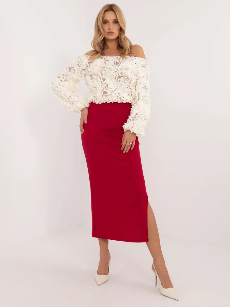 Spódnica damska, czerwona, Italy Moda