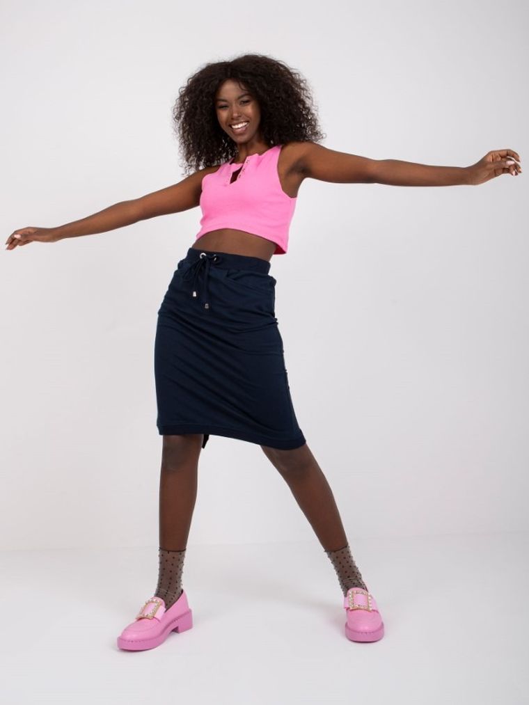 Spódnica damska, granatowa, Basic Feel Good