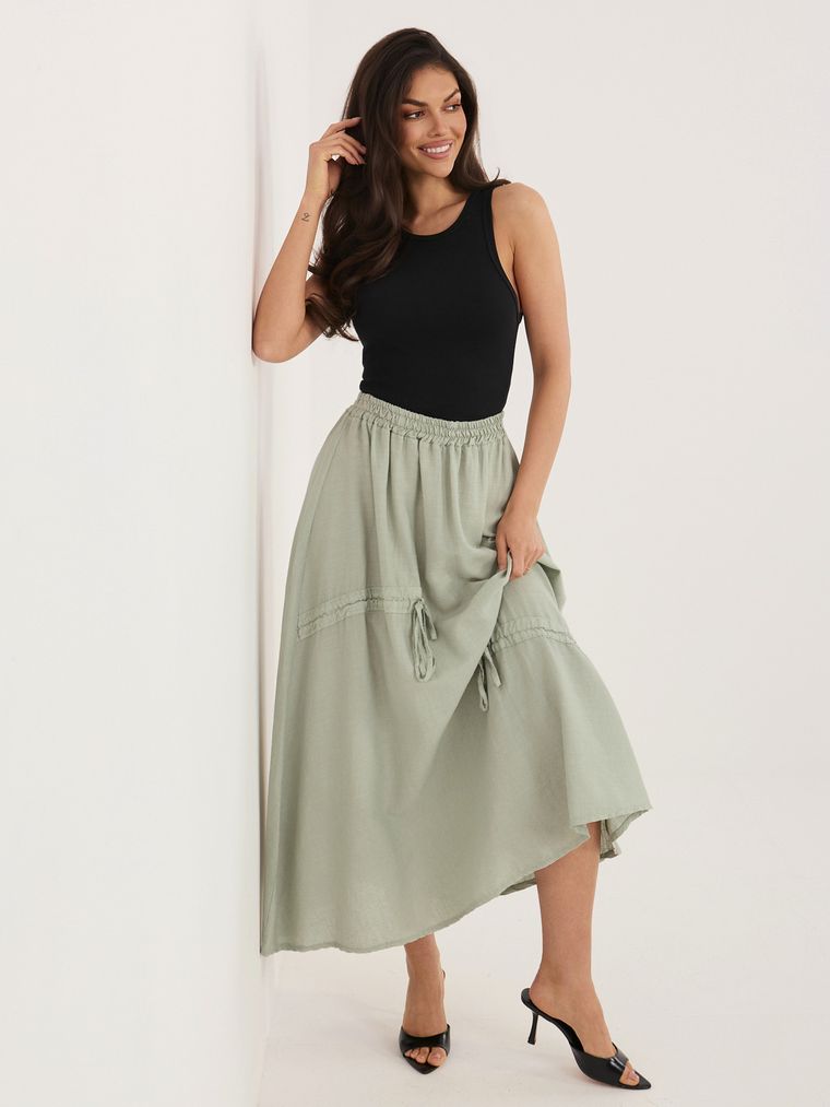 Spódnica damska, khaki, Italy Moda