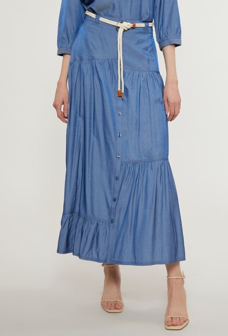 Spódnica damska, niebieska, Monnari