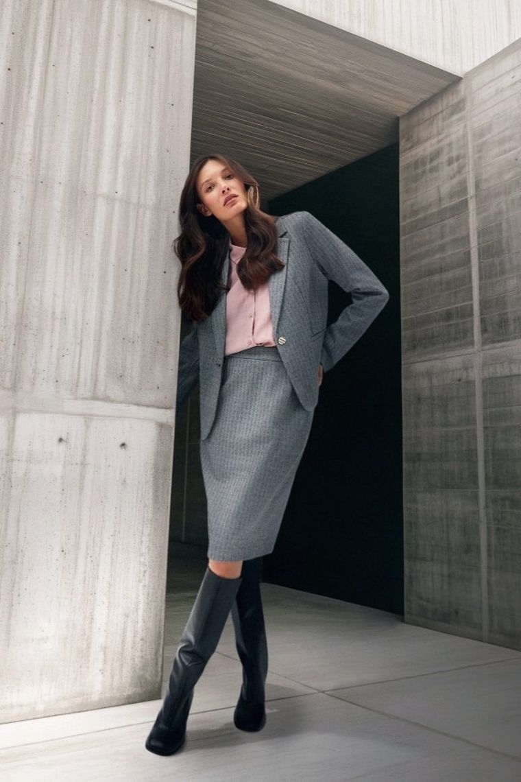 Spódnica damska, szara, Moodo