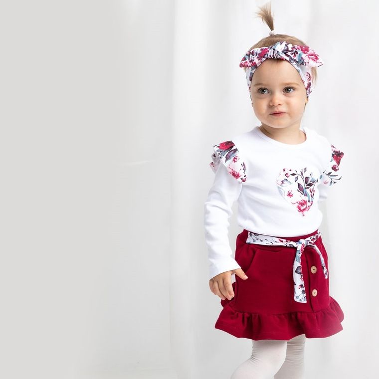 Spódnica dziewczęca, bordowa, Nicol