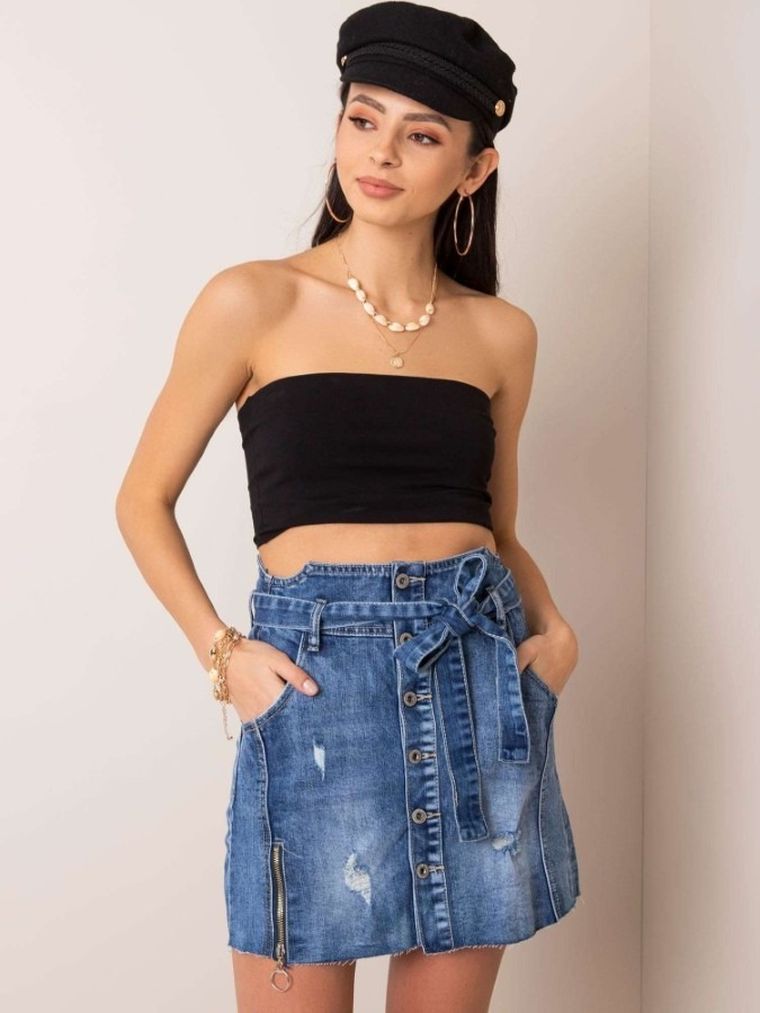 Spódnica jeansowa damska, niebieska, Factory Price