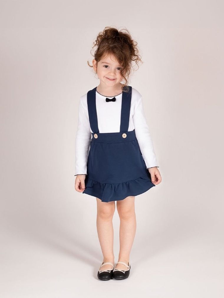 Spódnica ogrodniczka dziewczęca, granatowa, Nicol