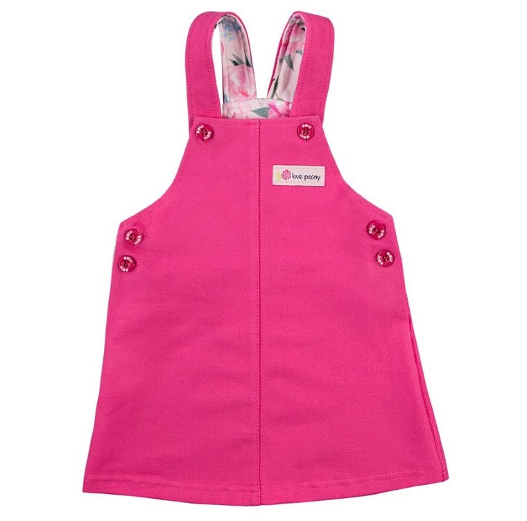 Spódnica ogrodniczka dziewczęca, różowa, Eevi