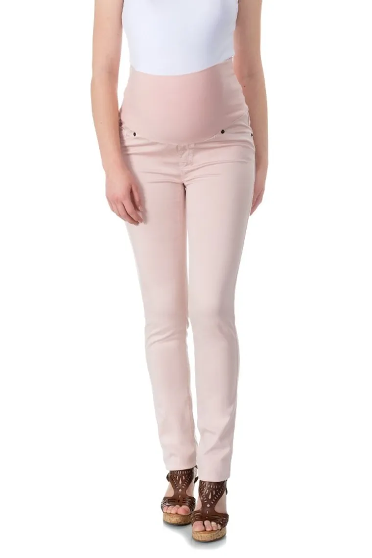 Spodnie damskie, ciążowe, slim, różowe, Bellybutton