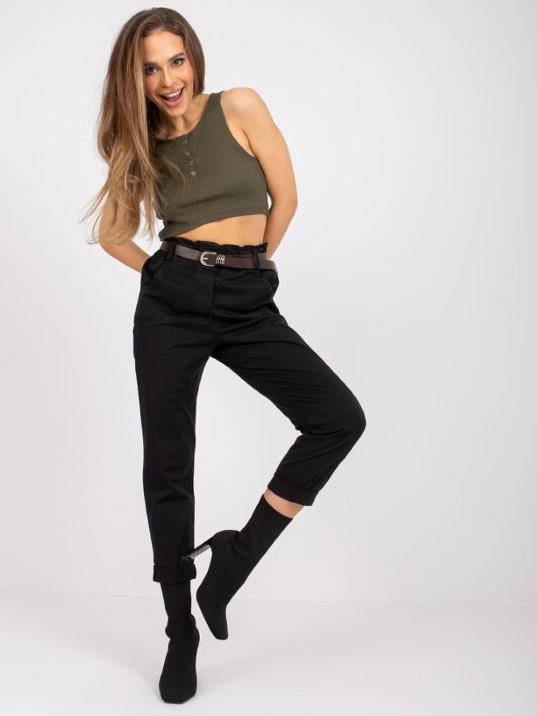 Spodnie damskie, czarne, Italy Moda