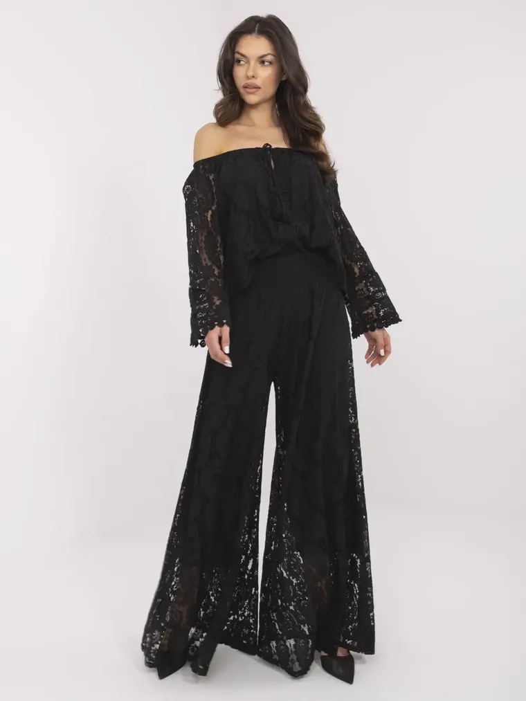 Spodnie damskie, czarne, Italy Moda