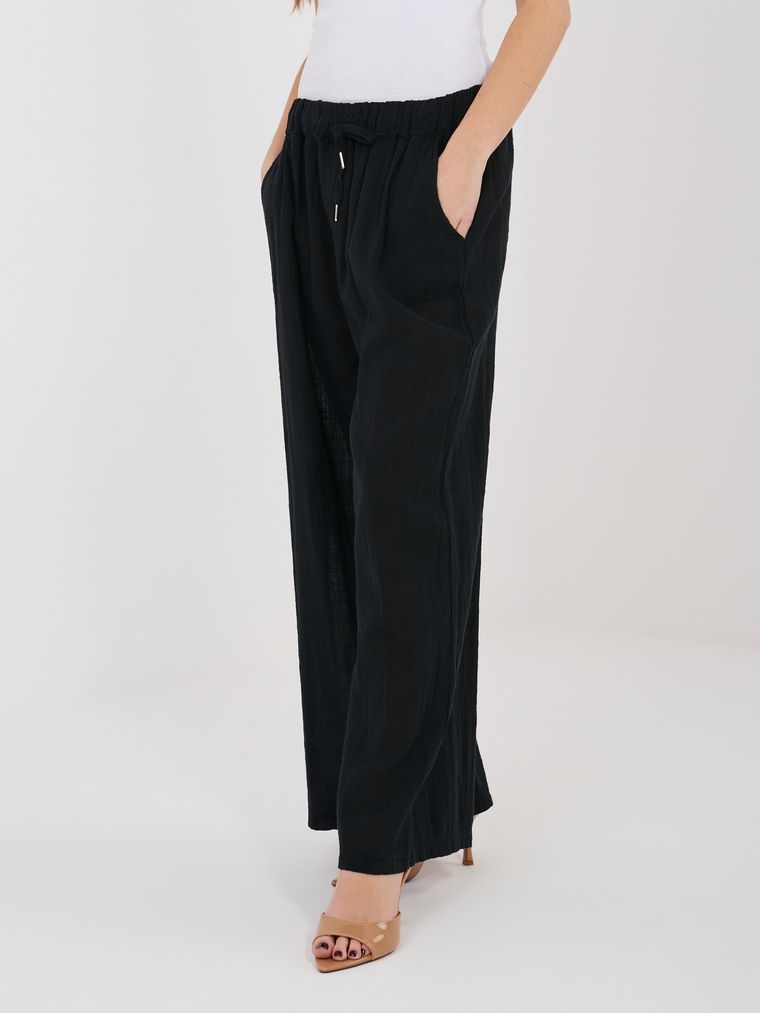 Spodnie damskie, czarne, Italy Moda