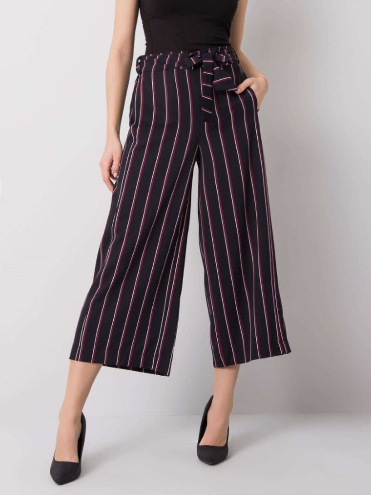 Spodnie damskie, granatowe, Rue Paris