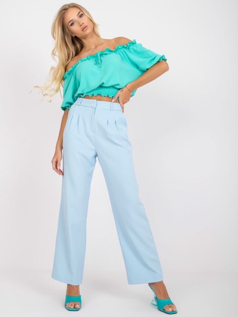 Spodnie damskie, niebieskie, Rue Paris