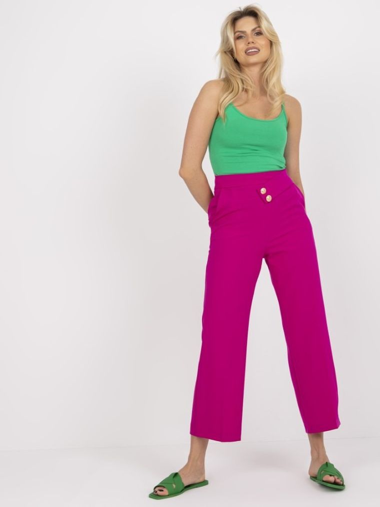 Spodnie damskie, różowe, Rue Paris