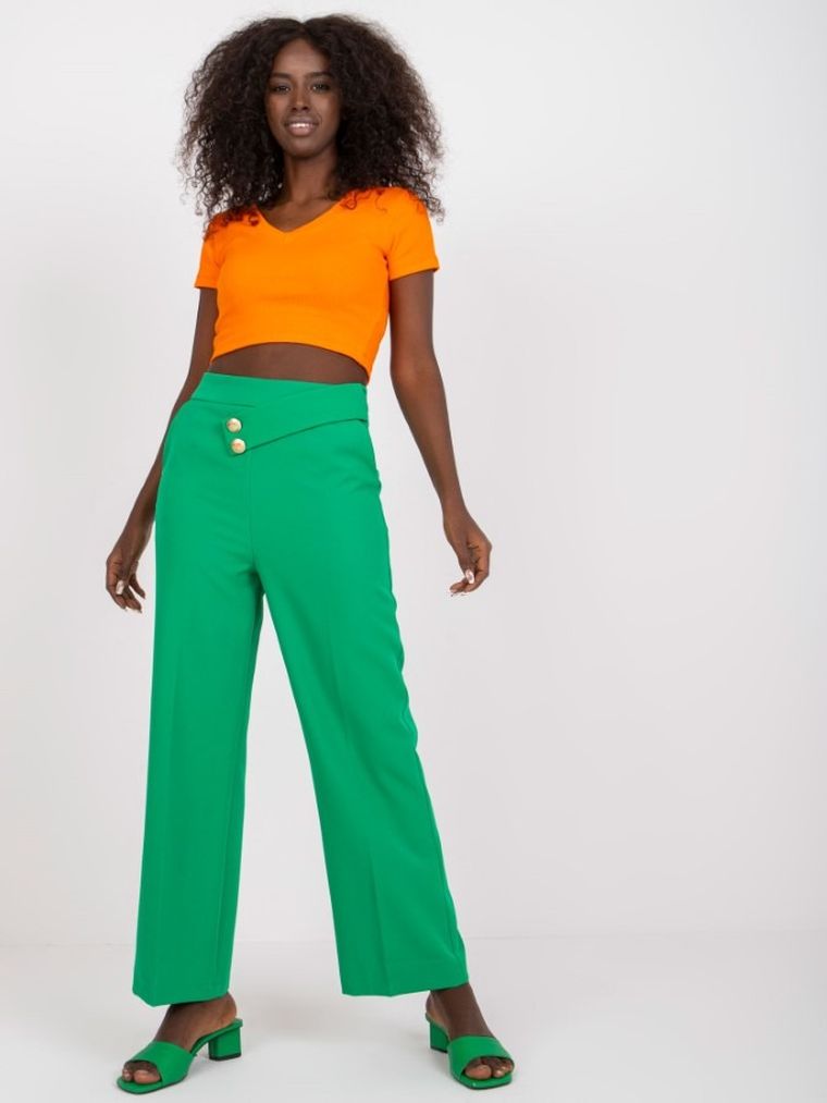 Spodnie damskie, zielone, Rue Paris