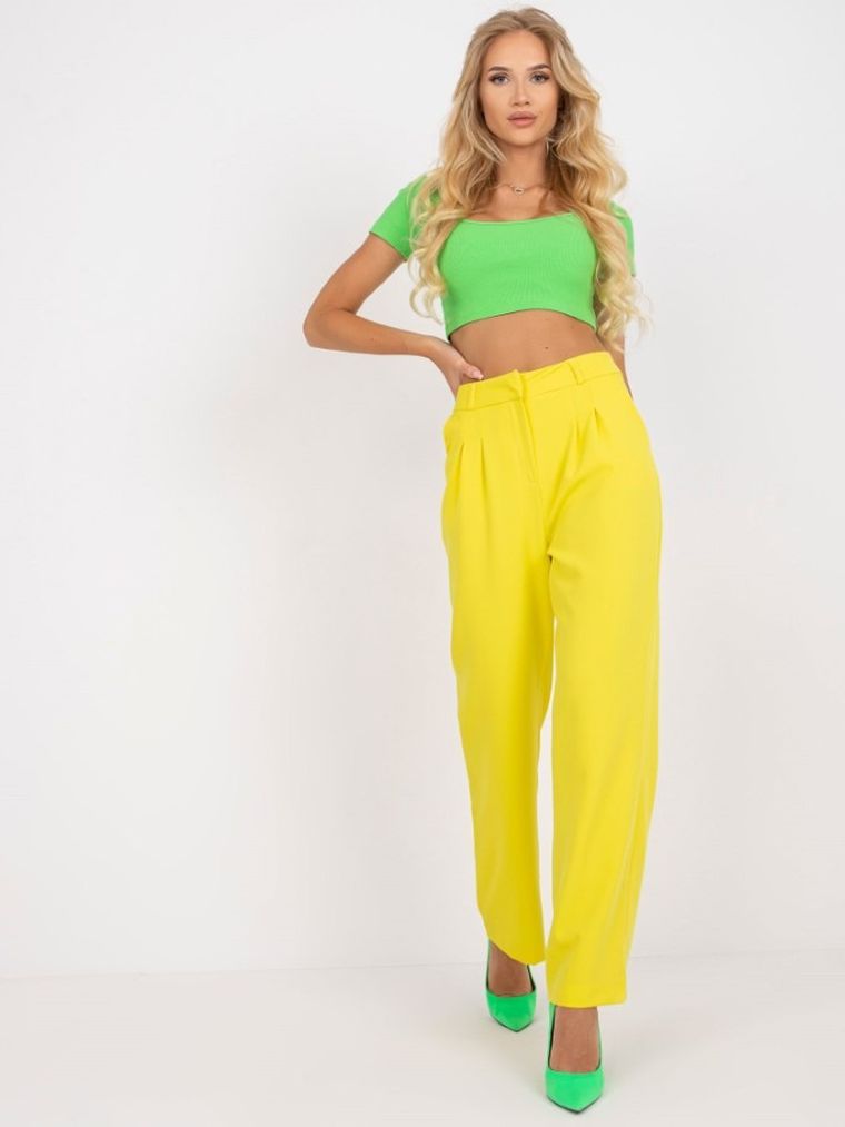Spodnie damskie, żółte, Rue Paris