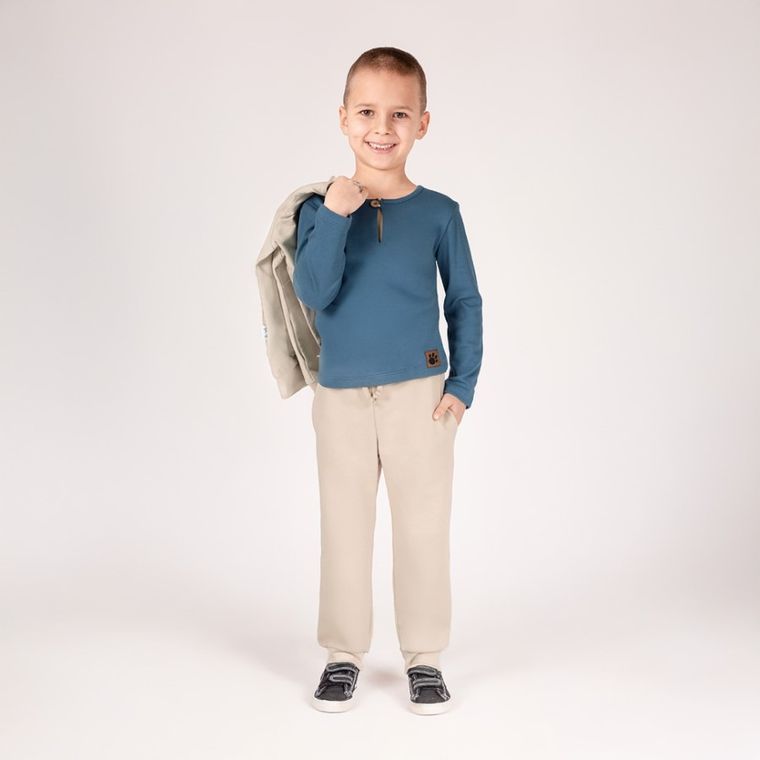 Spodnie dresowe chłopięce, beżowe, Nicol