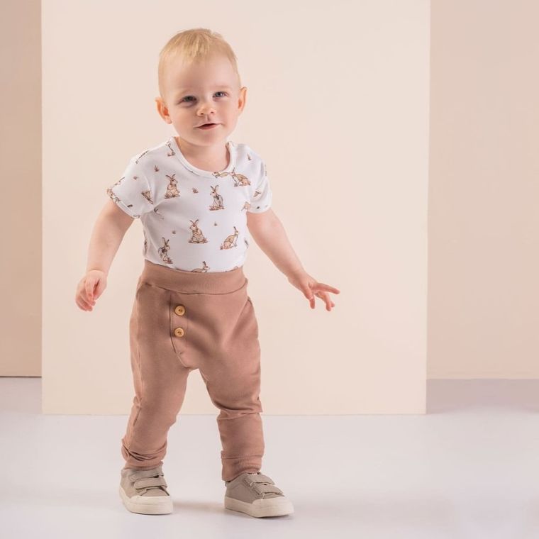 Spodnie dresowe chłopięce, brązowe, Nicol