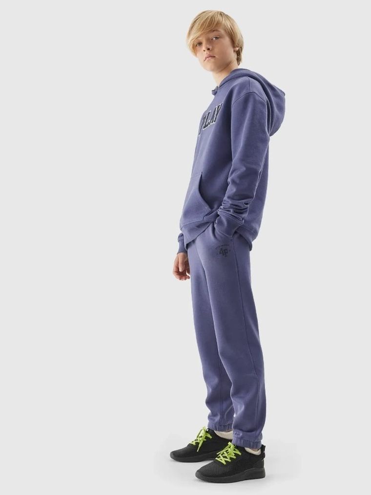 Spodnie dresowe chłopięce, denim, 4F