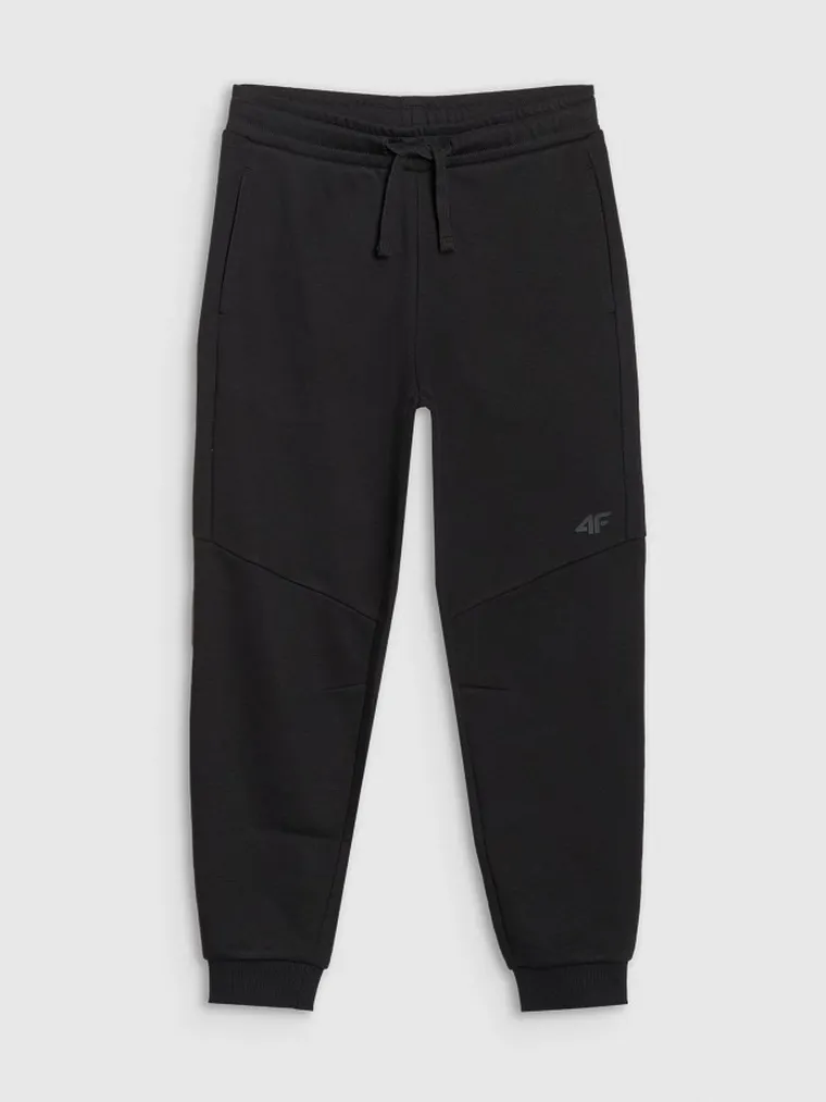 Spodnie dresowe chłopięce, jogger, czarne, 4F