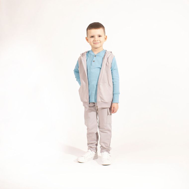 Spodnie dresowe chłopięce, szare, Nicol