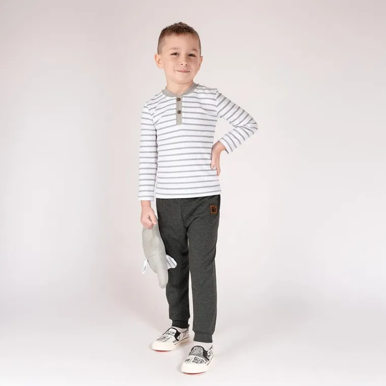 Spodnie dresowe chłopięce, szare, Nicol