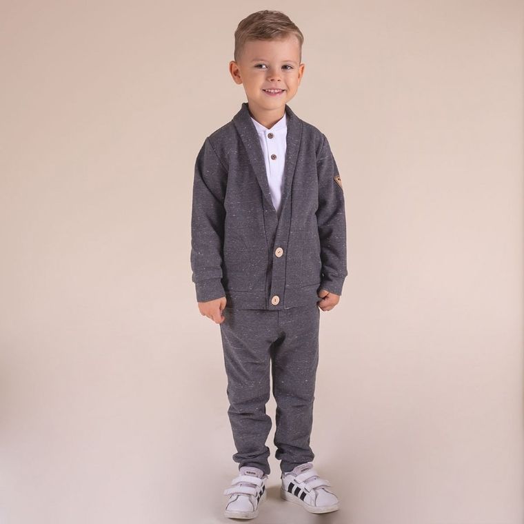 Spodnie dresowe chłopięce, szare, Nicol