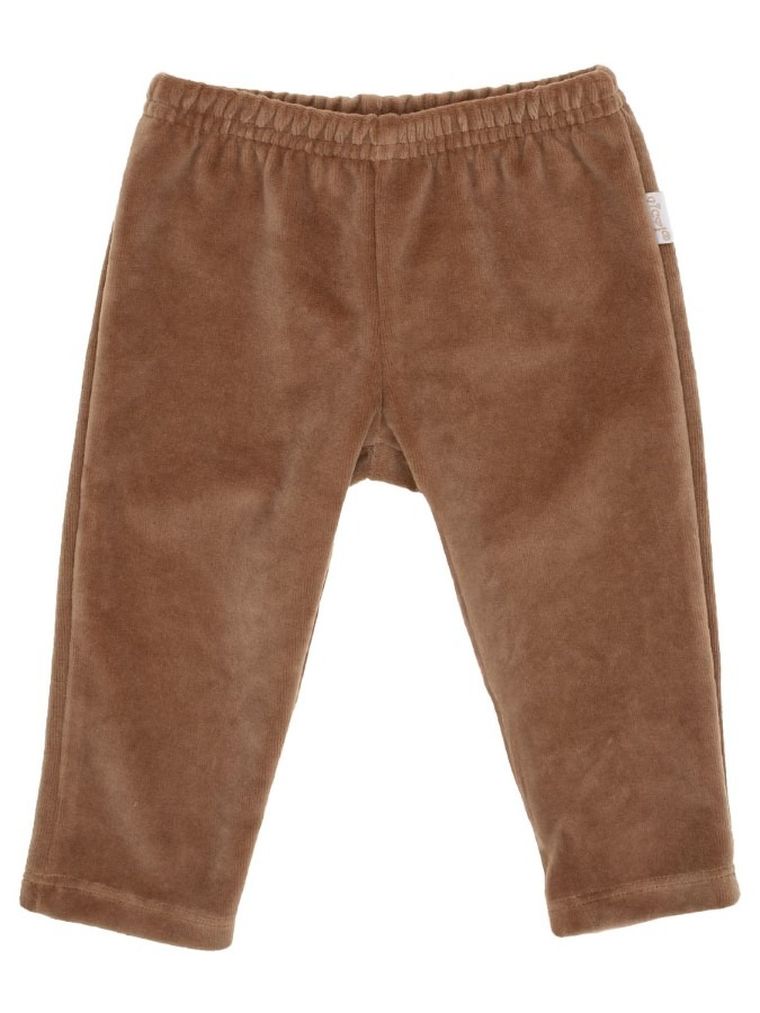 Spodnie dresowe chłopięce, welurowe, brązowe, Nicol