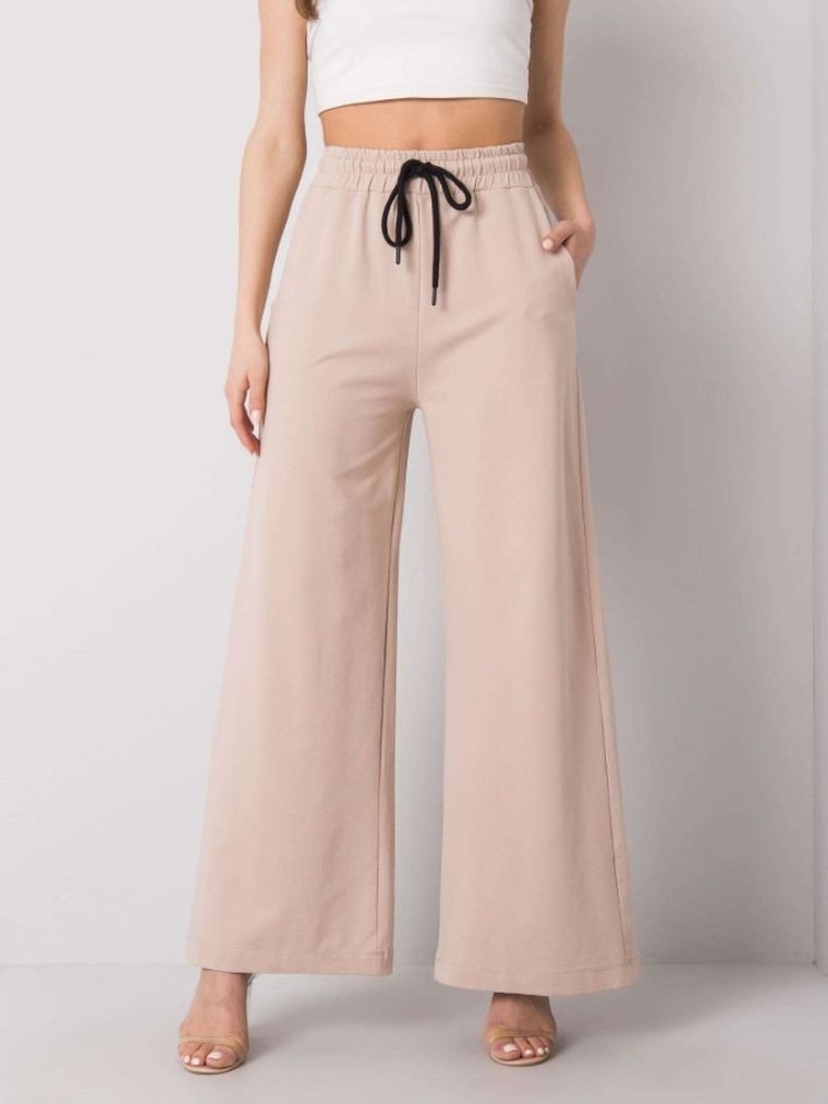 Spodnie dresowe damskie, beżowe, Basic Feel Good