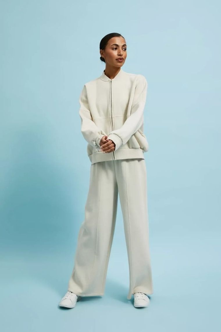 Spodnie dresowe damskie, beżowe, Moodo