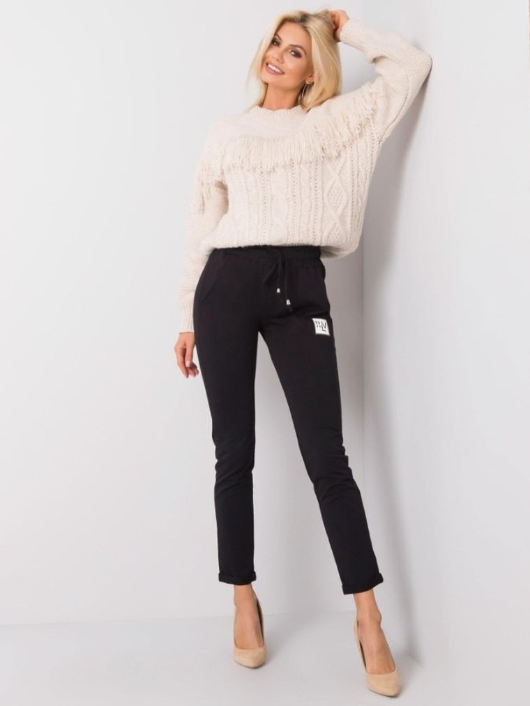 Spodnie dresowe damskie, czarne, Relevance