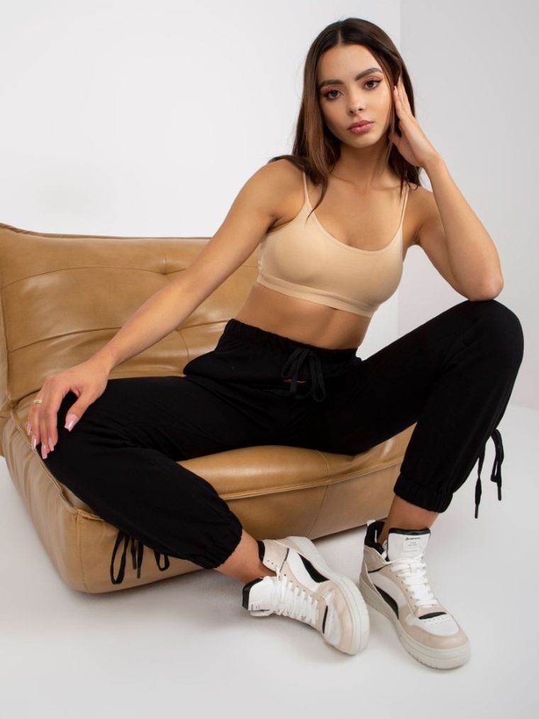 Spodnie dresowe damskie, czarne, Relevance