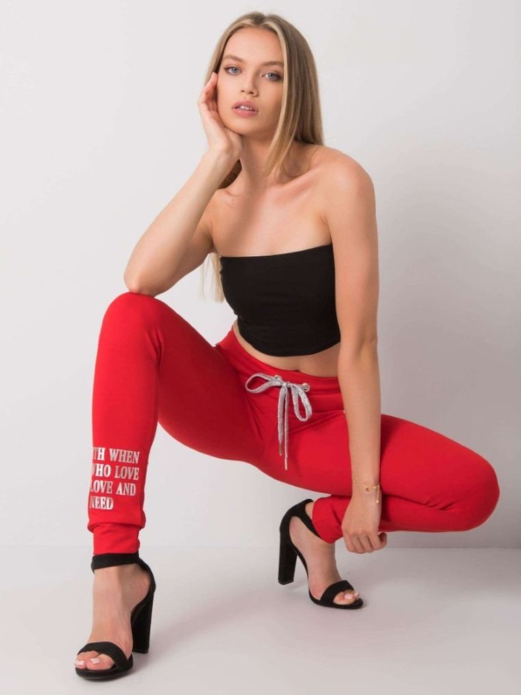 Spodnie dresowe damskie, czerwone, Relevance