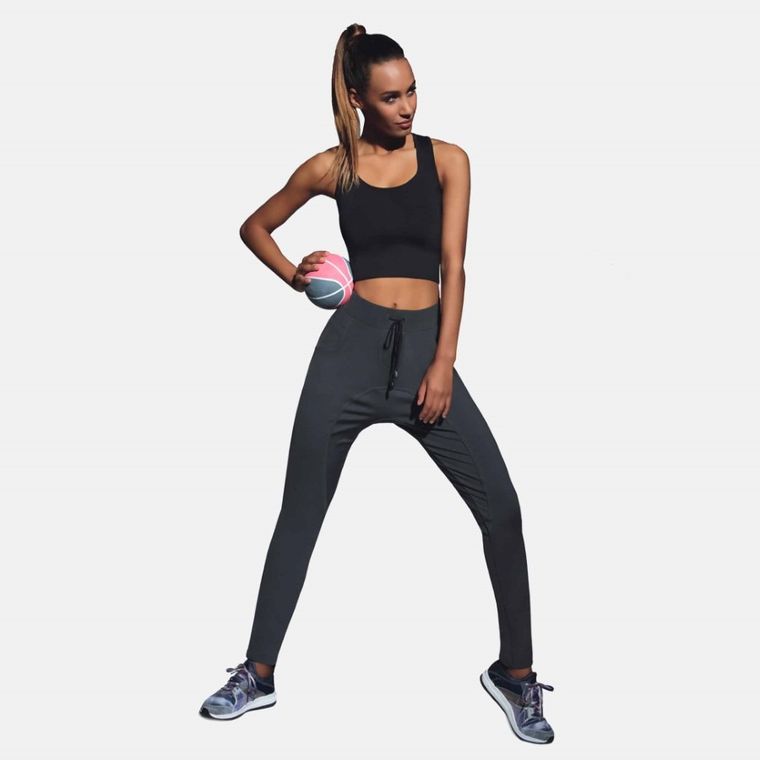 Spodnie dresowe damskie, grafitowe, Bas Black