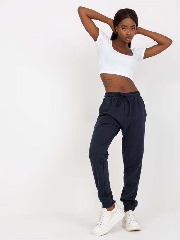 Spodnie dresowe damskie, granatowe, Basic Feel Good