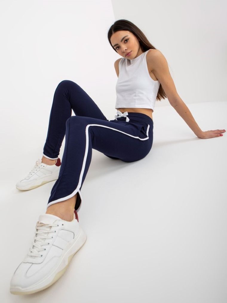 Spodnie dresowe damskie, granatowe, Rue Paris