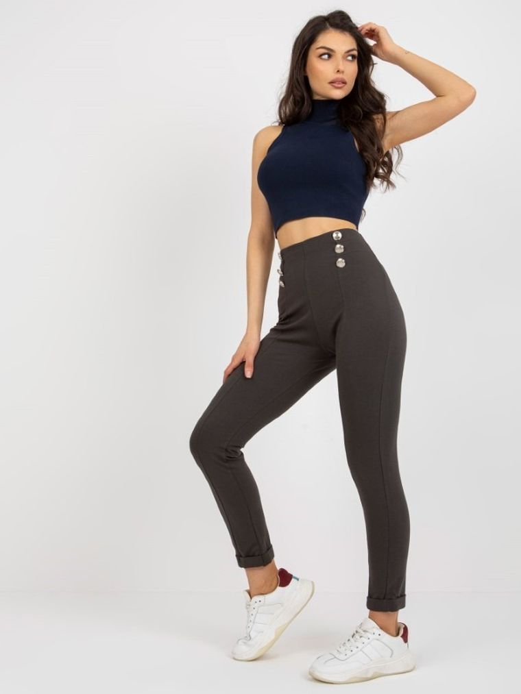 Spodnie dresowe damskie, khaki, Relevance