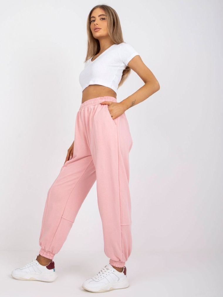 Spodnie dresowe damskie, różowe, Ex Moda