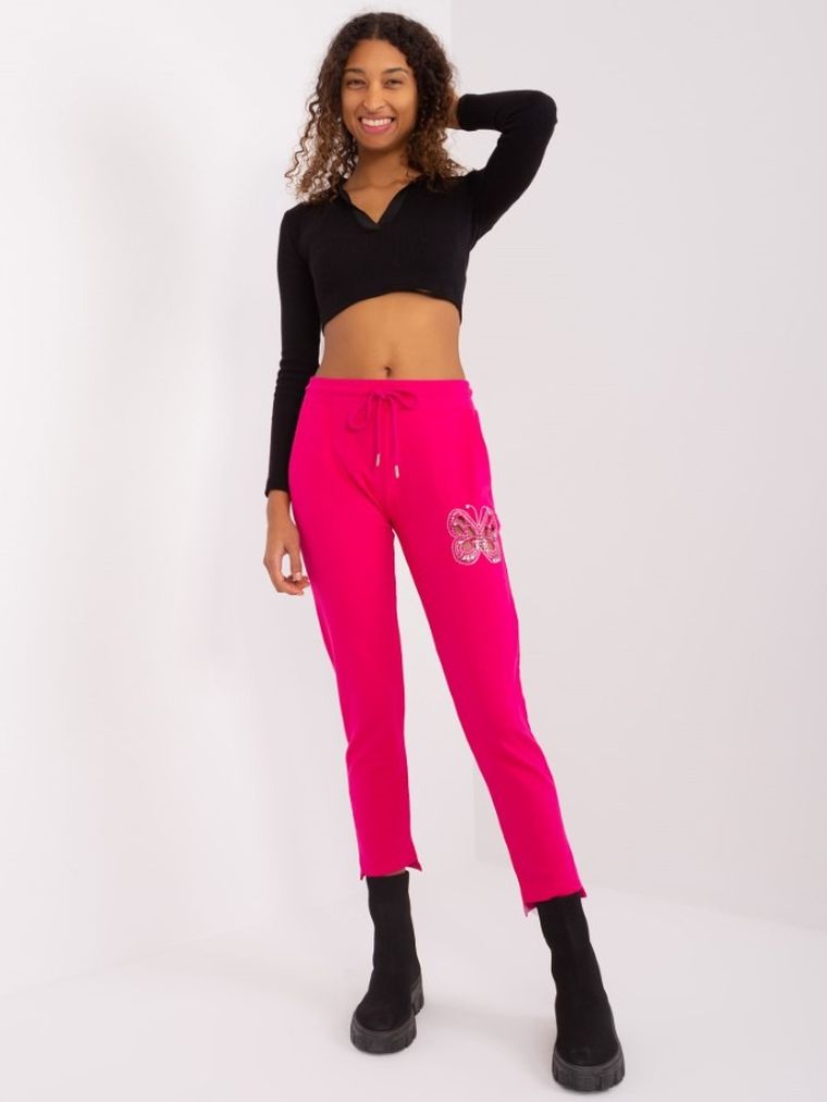 Spodnie dresowe damskie, różowe, Relevance