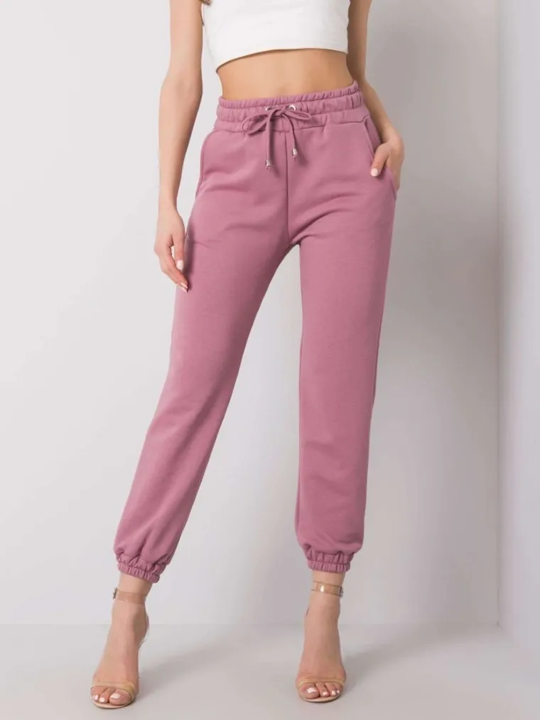 Spodnie dresowe damskie, różowe, Rue Paris