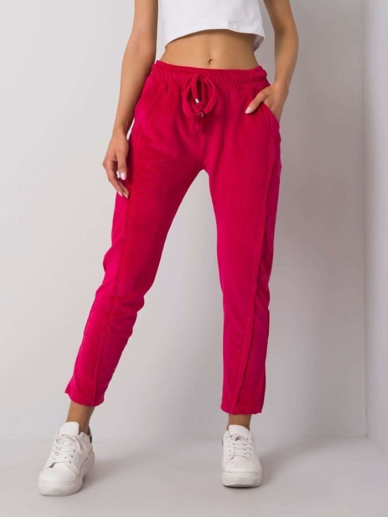 Spodnie dresowe damskie, różowe, Rue Paris