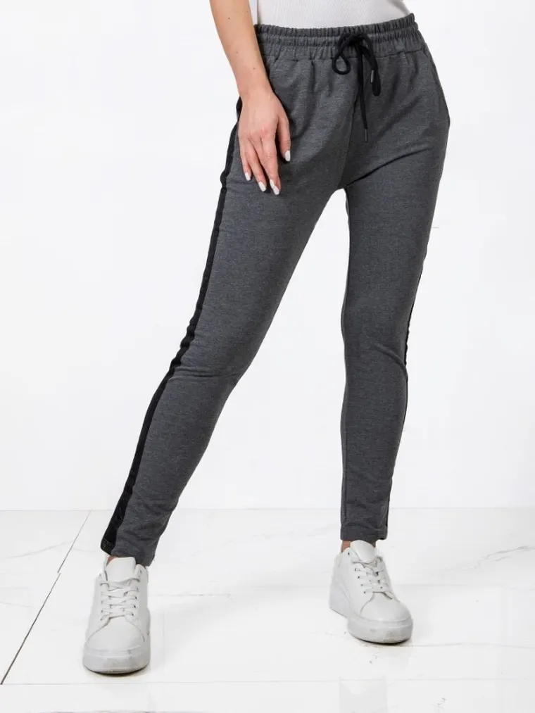 Spodnie dresowe damskie, szare, Basic Feel Good