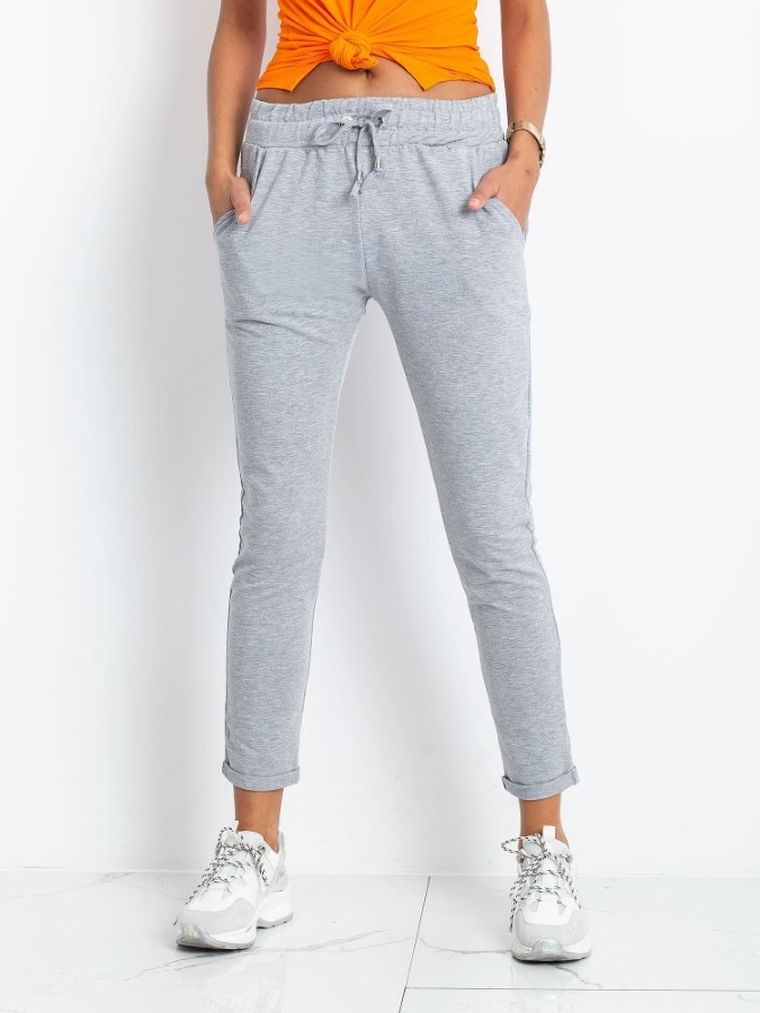 Spodnie dresowe damskie, szare, Basic Feel Good