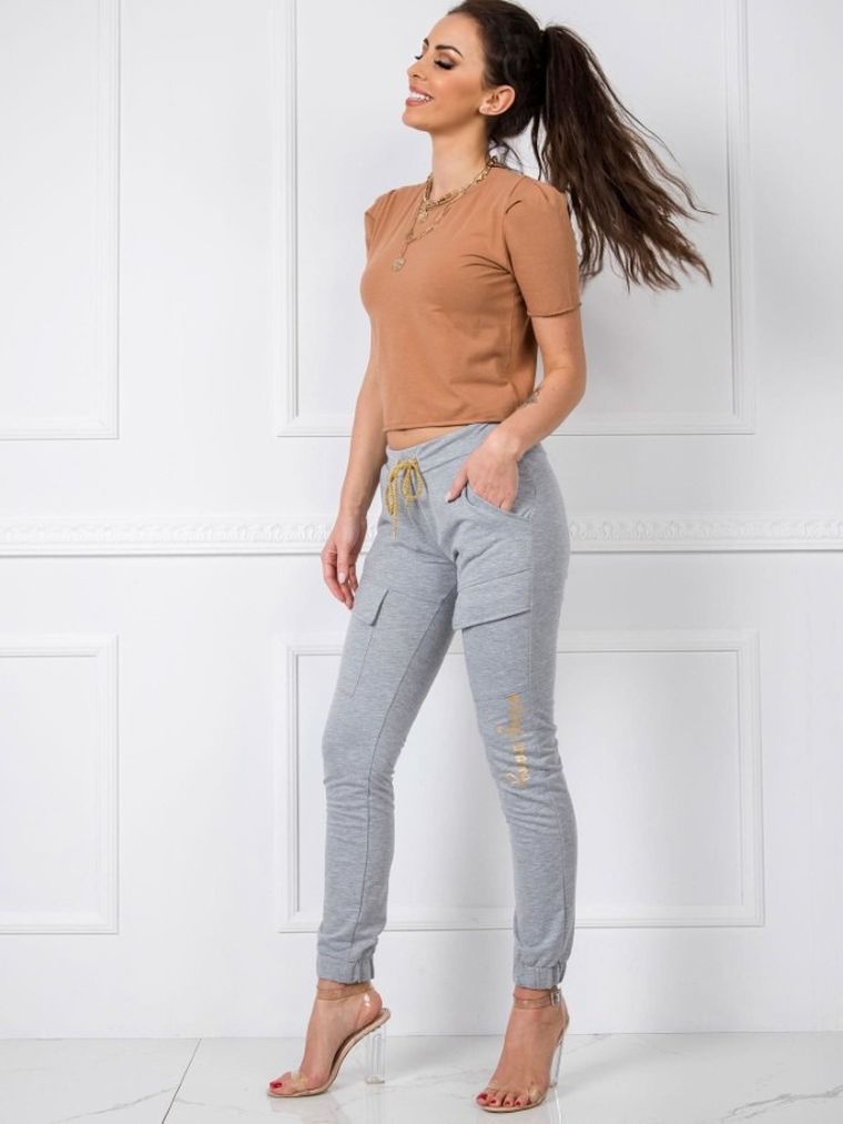 Spodnie dresowe damskie, szare, Relevance