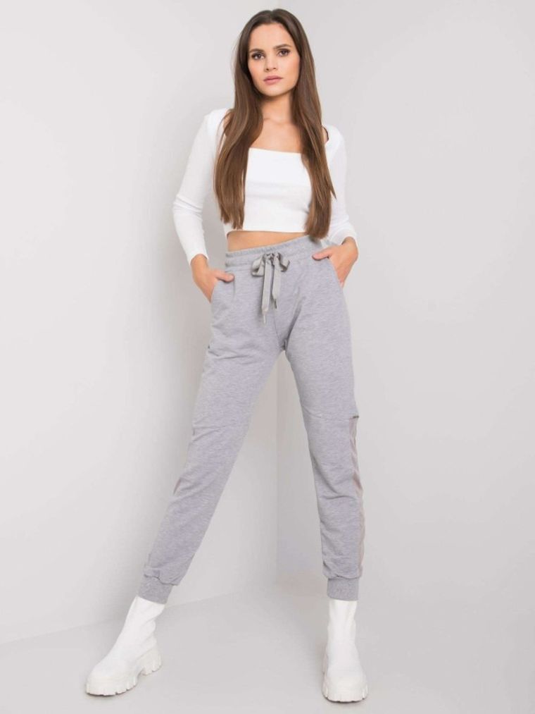 Spodnie dresowe damskie, szare, Relevance