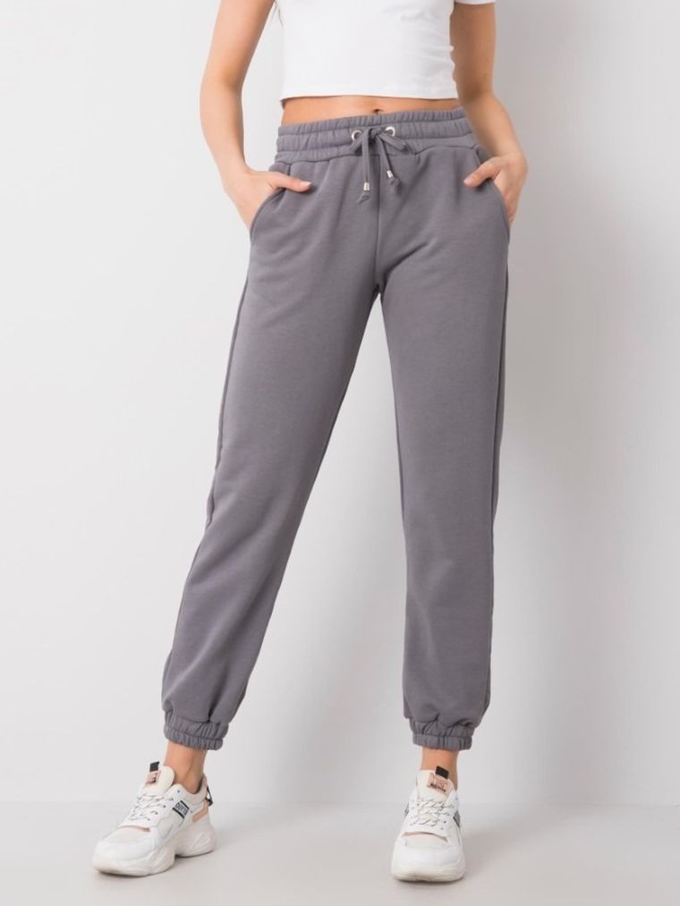 Spodnie dresowe damskie, szare, Rue Paris