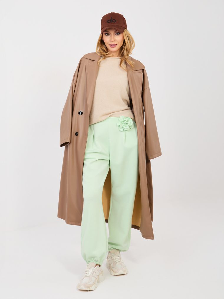Spodnie dresowe damskie, zielone, Italy Moda