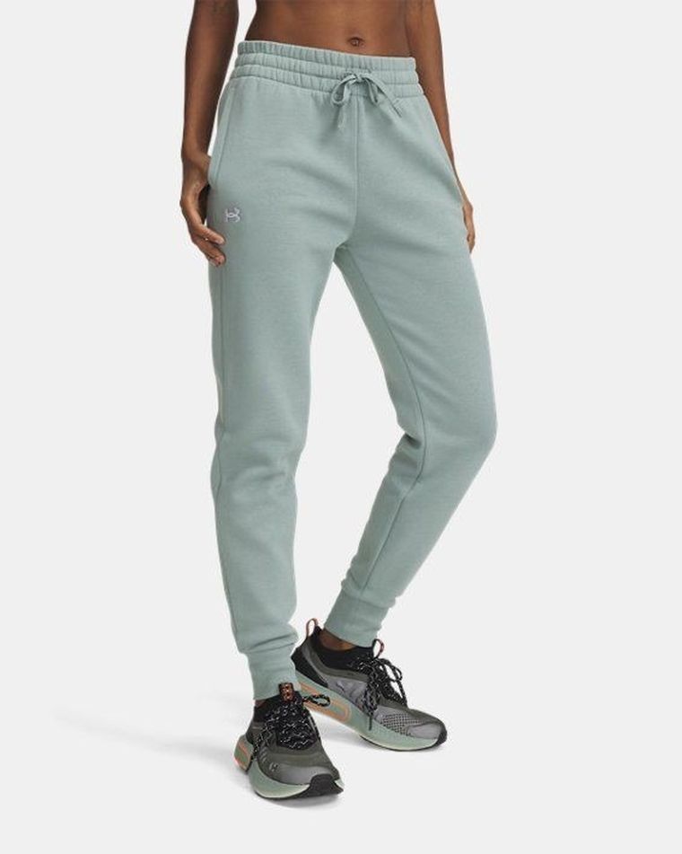 Spodnie dresowe damskie, zielone, Under Armour