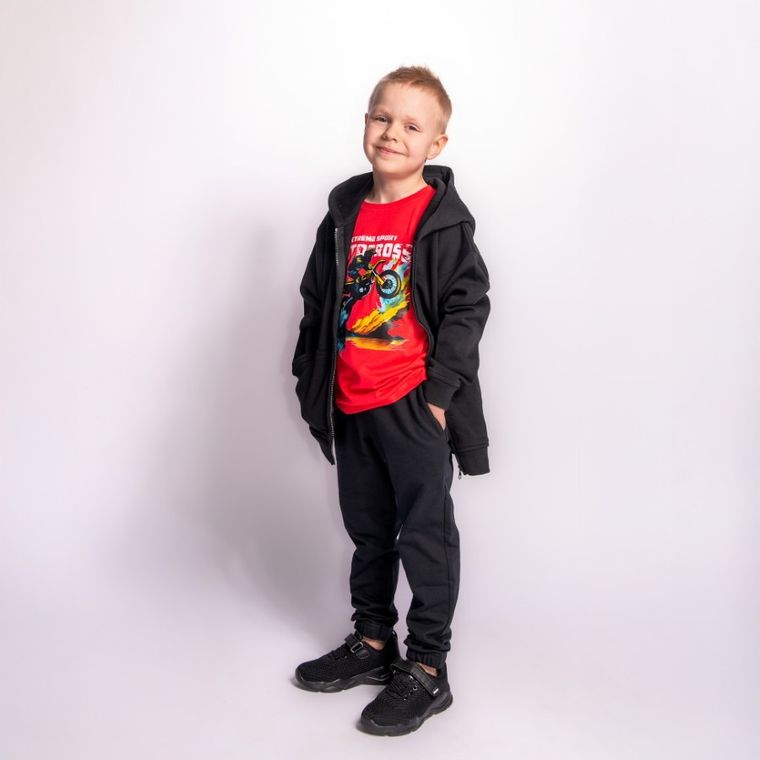 Spodnie dresowe dla chłopca, czarne, Tup Tup