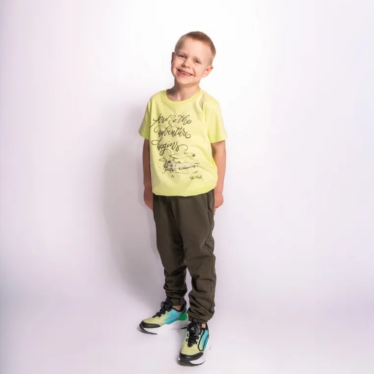 Spodnie dresowe dla chłopca, zielone, Tup Tup