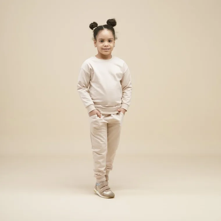 Spodnie dresowe dziecięce, beżowe, Pinokio