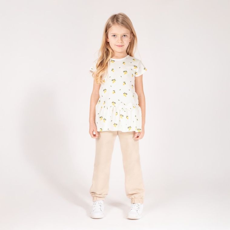 Spodnie dresowe dziewczęce, beżowe, Nicol